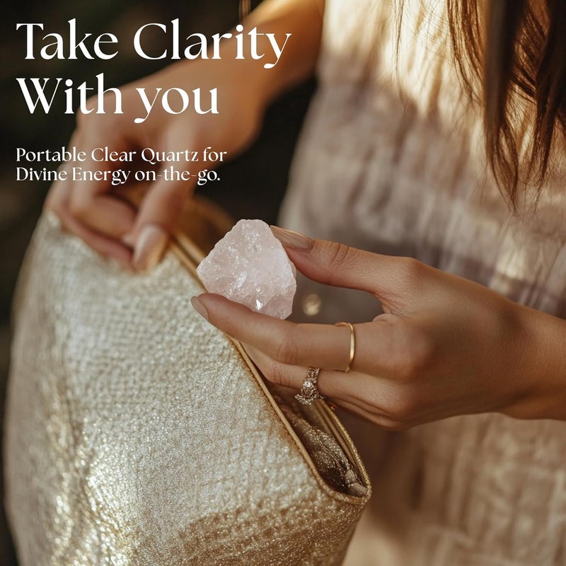Anima Clear Quartz Crystal – Large 1.6–2" Natural Raw Clear Quartz Stone for Clarity, Energy & Amplification – Ethically Sourced, Presented in Elegant Gift Box - Image 5